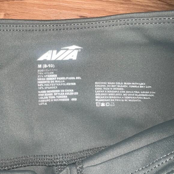 Green Avia High Rise Leggings with Mesh and See Through Design Size Medium - Picture 4 of 8